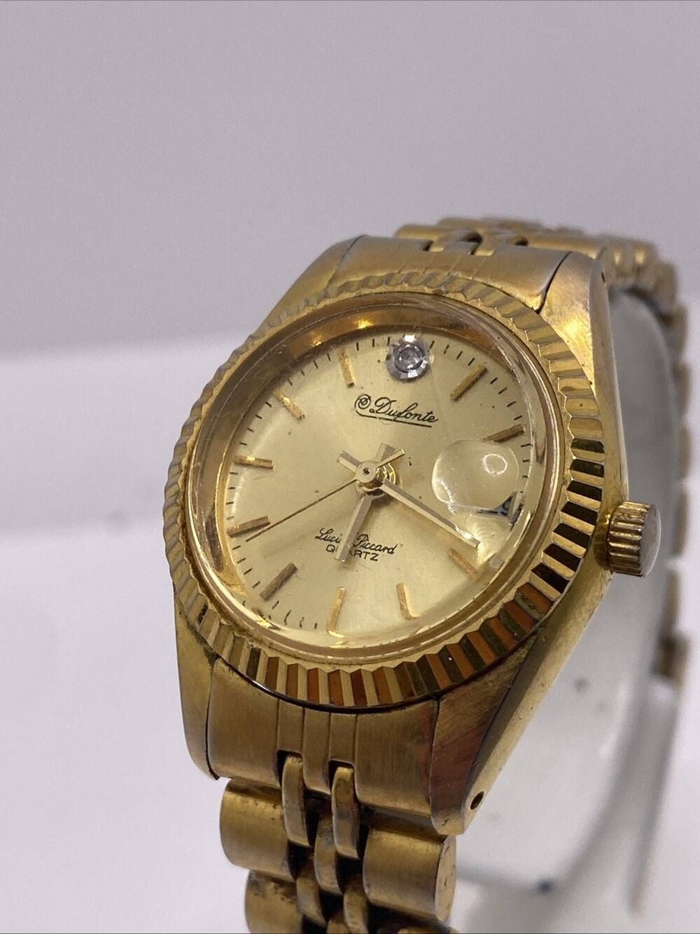 Dufonte Lucien Piccard Womens Gold Presidential Watch New Battery